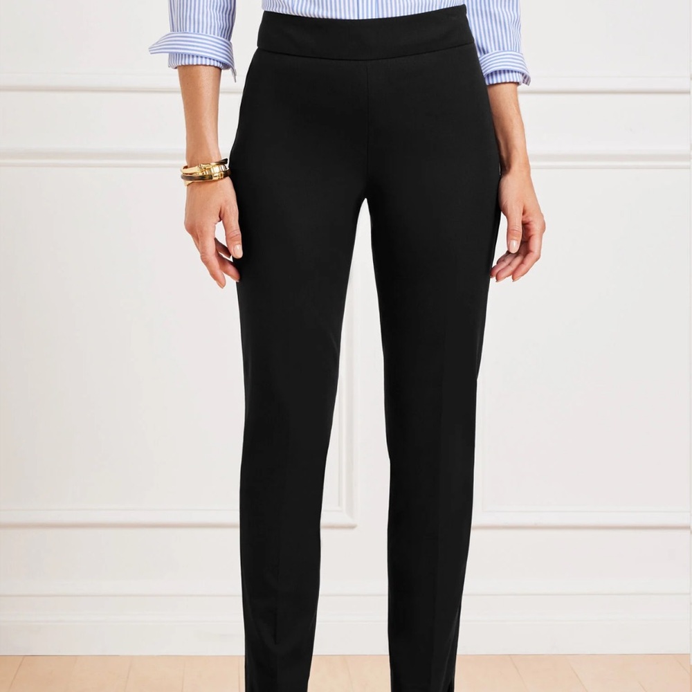 Talbots Classic Black Straight Leg Ankle length Pants SZ 12